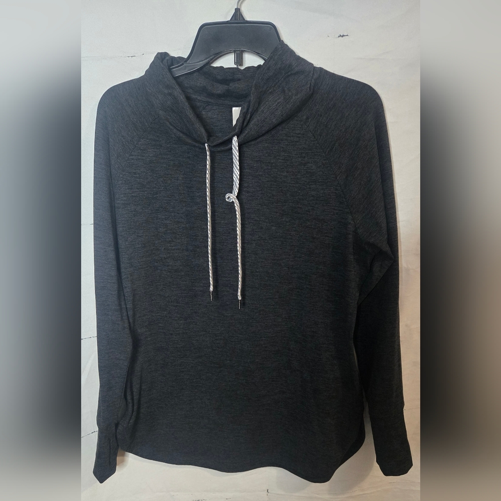 Womens Charcoal Gray Soft Funnel Neck Pullover